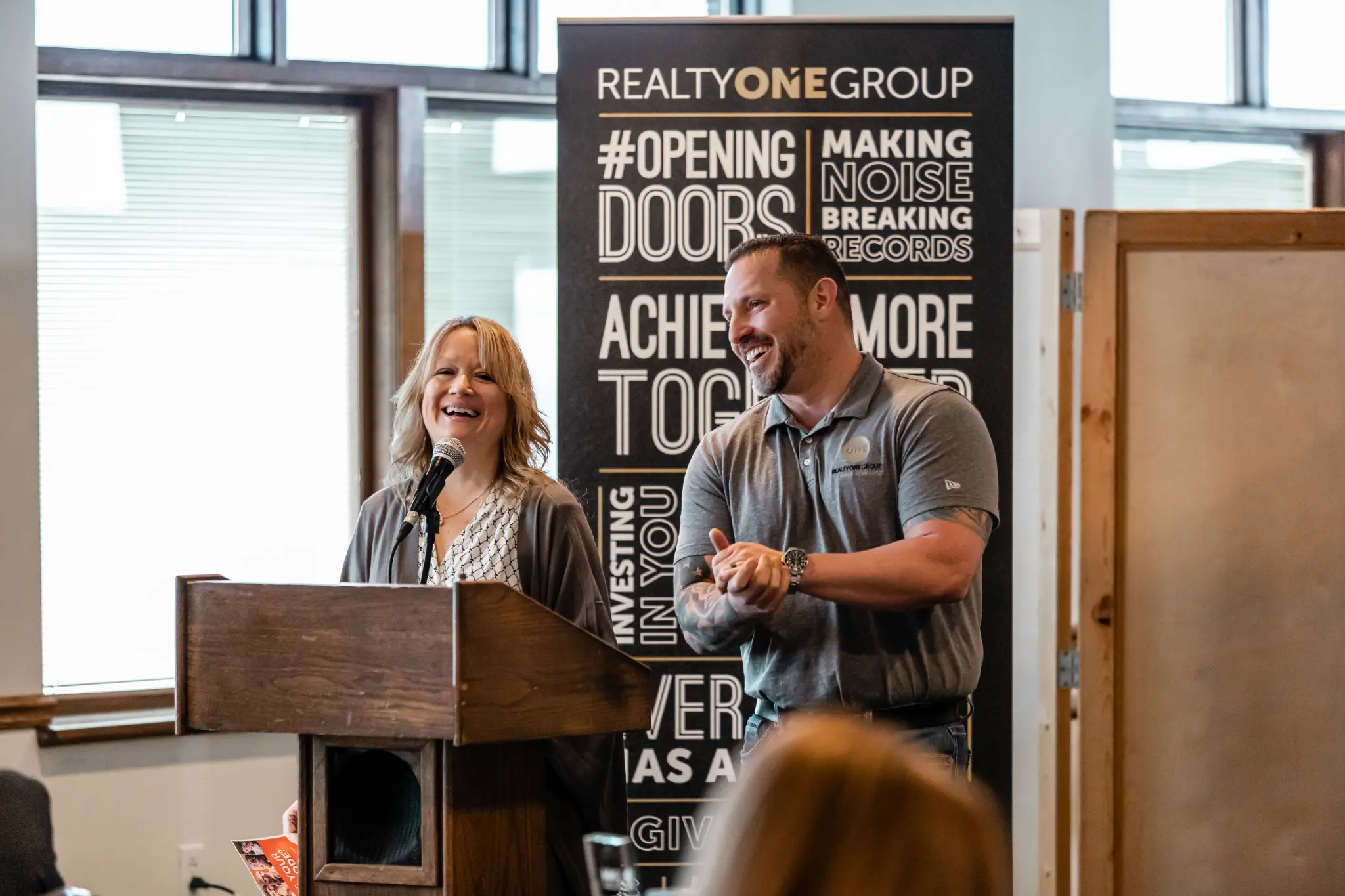 Gold Standard team at podium